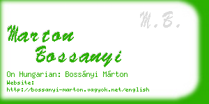 marton bossanyi business card