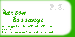 marton bossanyi business card